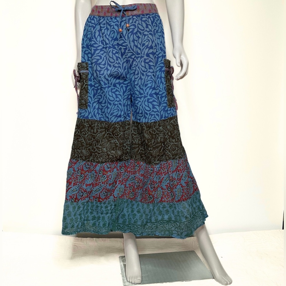 Hippie Forever Handmade Patchwork Palazzo Pants Womens XL Plus Enchanted Fairy